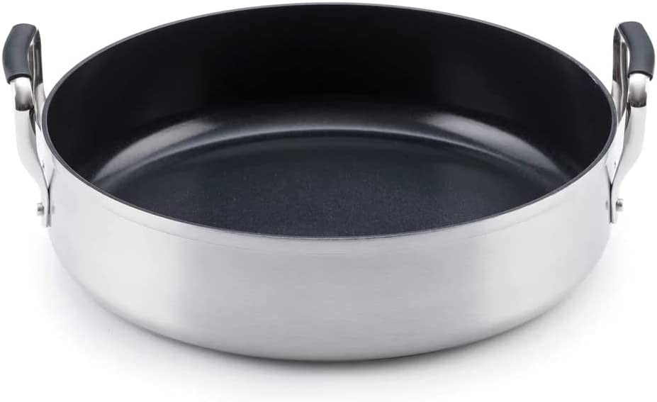 MasterPro Marmite peu profonde en aluminium forgé antiadhésif, 28 cm, Smart