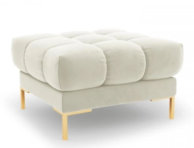 MICADONI - Mamaia pouf velours beige clair