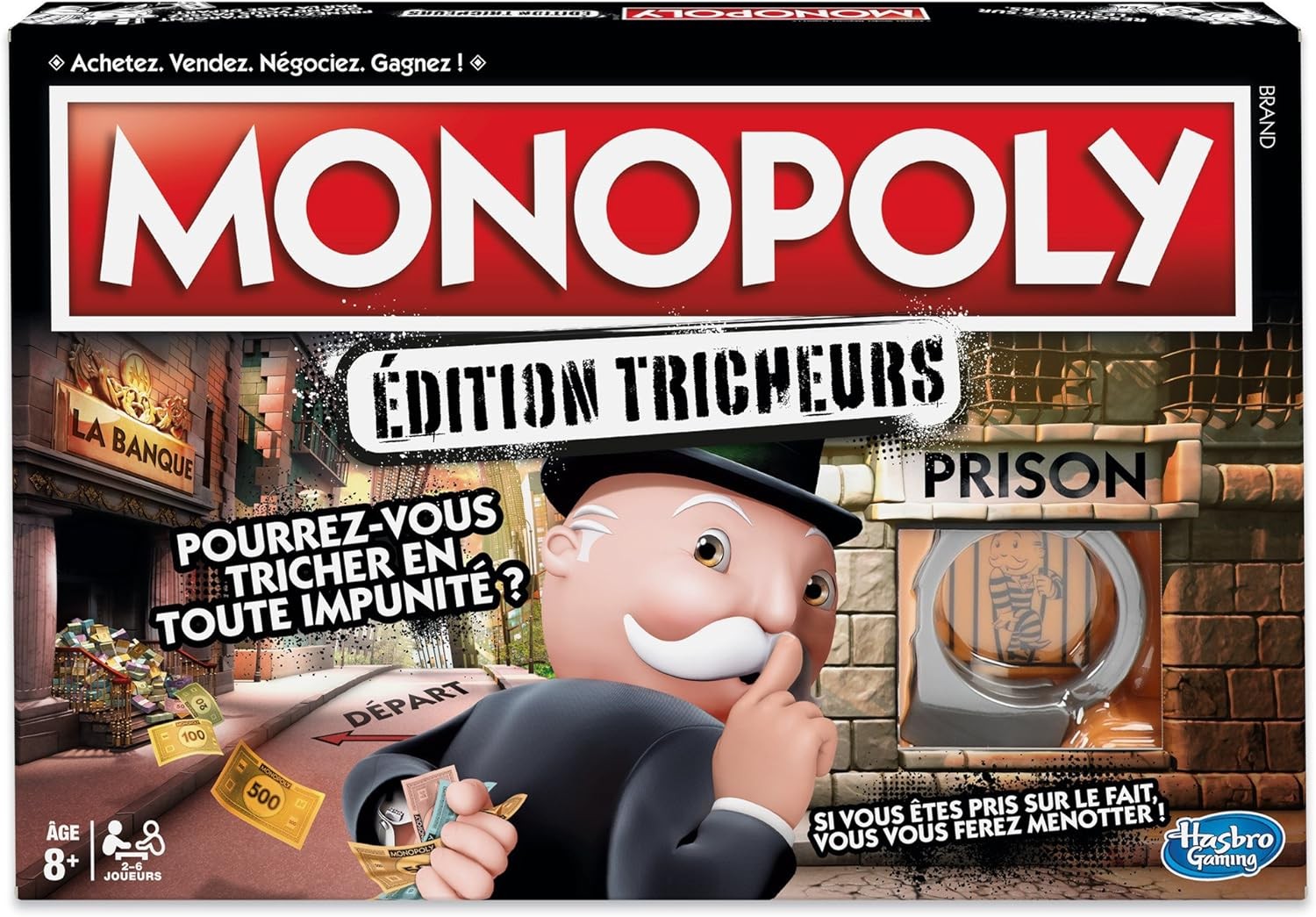 Monopoly Tricheurs, Jeu de Societe, Jeu de Plateau pour la Famille, Version Francaise, A partir de 8 Ans