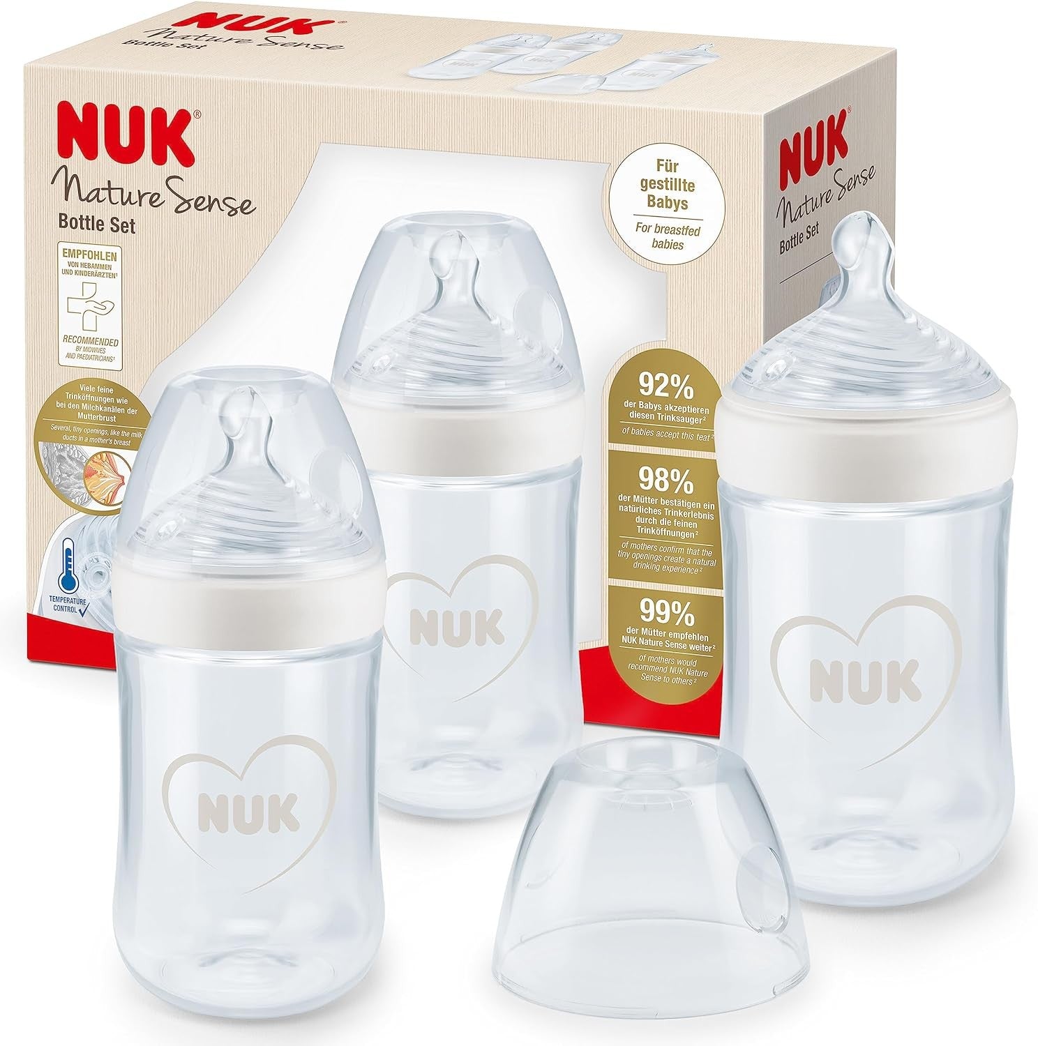NUK Nature Sense Biberons - 0-6 mois - 260 ml