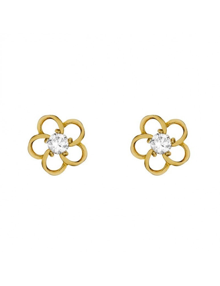 OR ECLAT - Boucle d'oreilles fleuries Or jaune