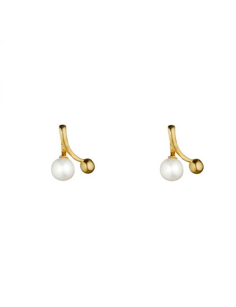OR ECLAT - Boucle d'oreilles perle blanche Or jaune