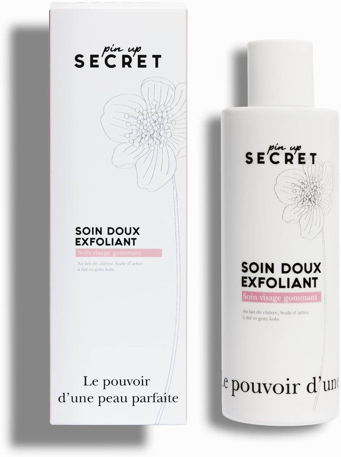 PIN UP SECRET - Soin Doux Exfoliant Gommage Visage Anti Points Noirs et Anti Imperfections - Tous Types de Peaux