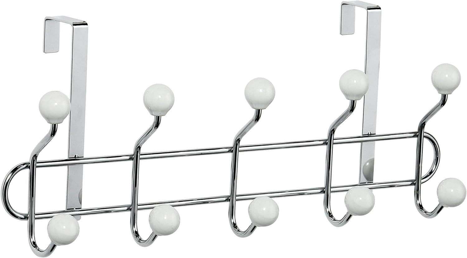 Premier Housewares Porte-manteau à suspendre 10 crochets Boutons en céramique Blanc/chrome