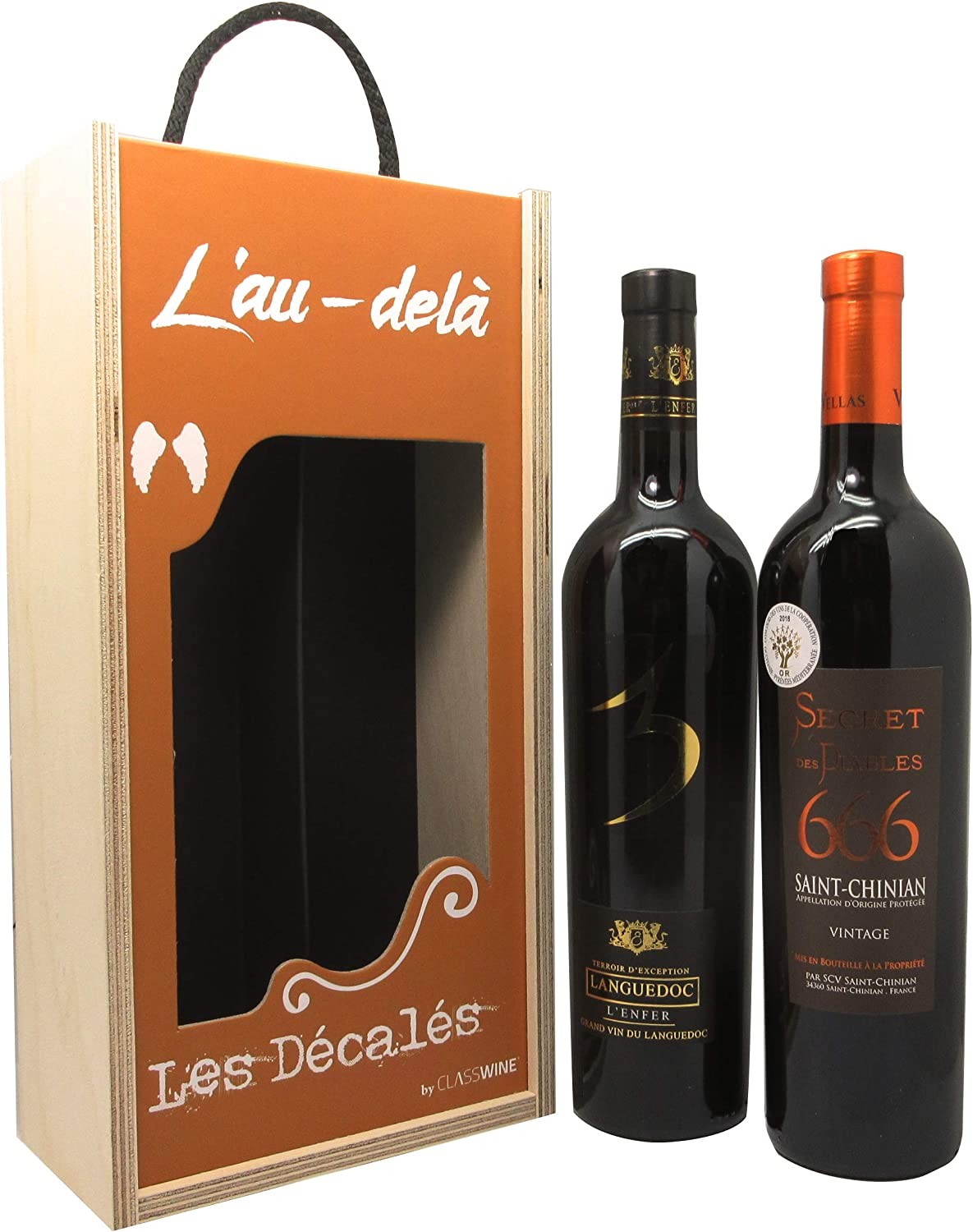 CLASS WINE Languedoc-Roussillon Coffret Au-Delà 2 Bouteilles de Vin 1,5 L