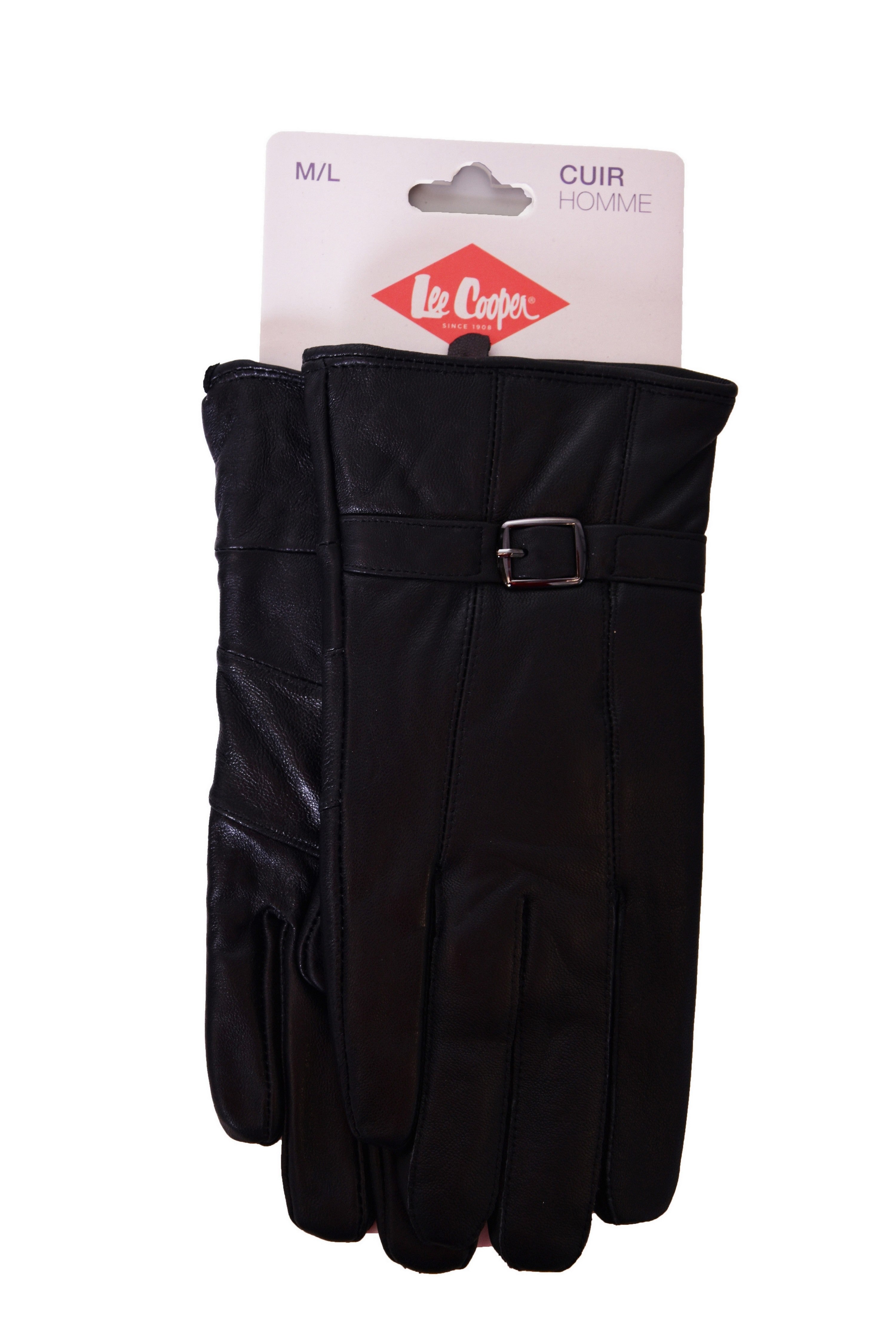 Lee Cooper - Gant en cuir noir - Javier