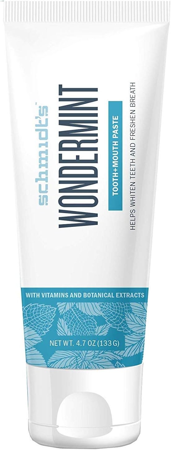 Schmidt's Dentifrice d'Origine Naturelle Charbon Actif et Wondermint, Vitamines et Extraits de Plantes Certifié Vegan 133g