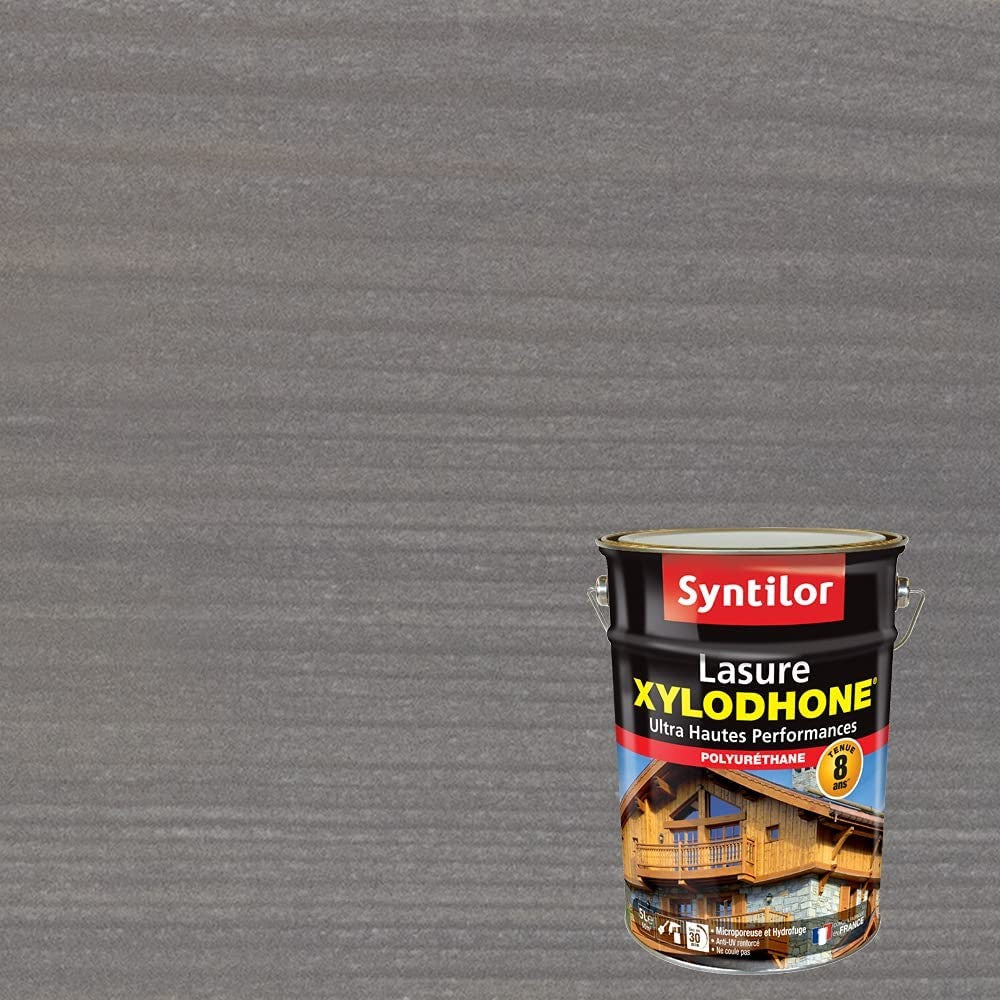 Syntilor - Lasure Xylodhone® Ultra Hautes Performances 8 Ans Gris Acier Satiné 5L