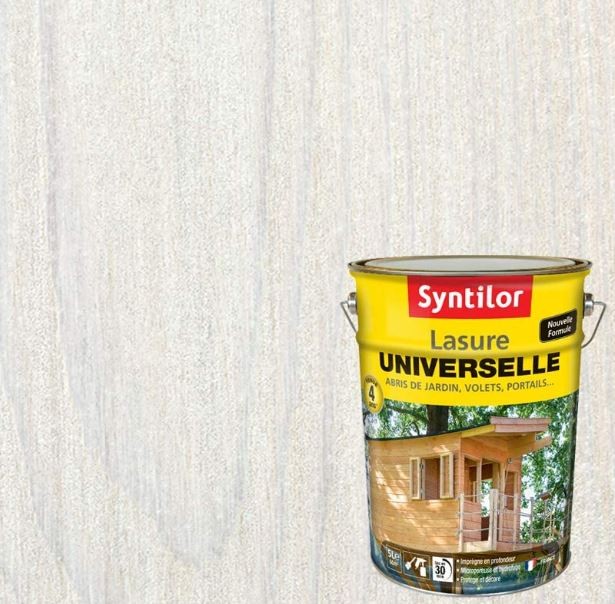 Syntilor - Lasure Universelle 4 Ans Blanc Satiné 5L