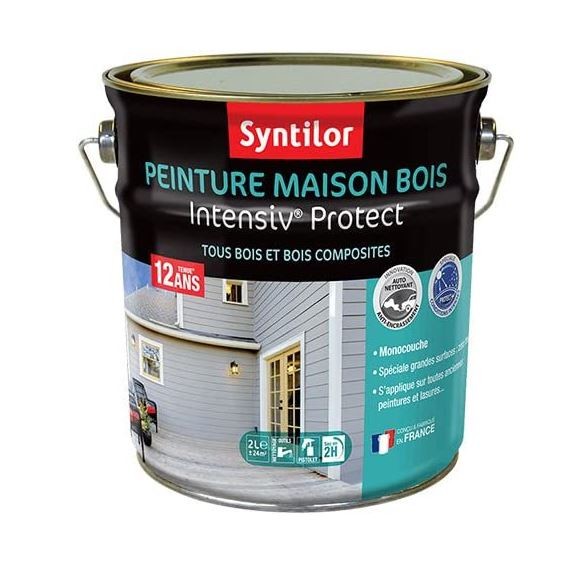Syntilor - Peinture Maison Bois Intensiv Protect 12 Ans Blanc Satiné 2L