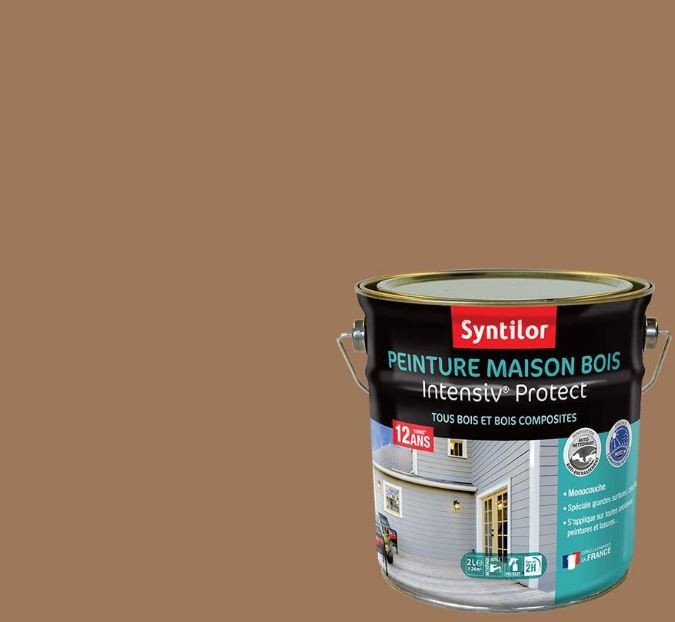 Syntilor - Peinture Maison Bois Intensiv Protect 12 Ans Marron Satiné 2L