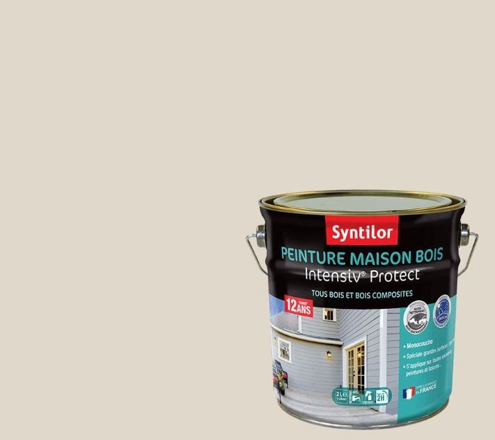 Syntilor - Peinture Maison Bois Intensiv Protect 12 Ans Beige Patiné Satiné 2L