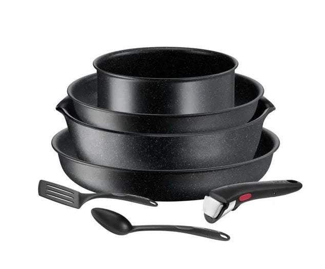 TEFAL INGENIO Batterie de cuisine 7 pièces, Poêles, Casseroles, Induction, Antiadhésif, Fabriqué en France, Everest L3998602