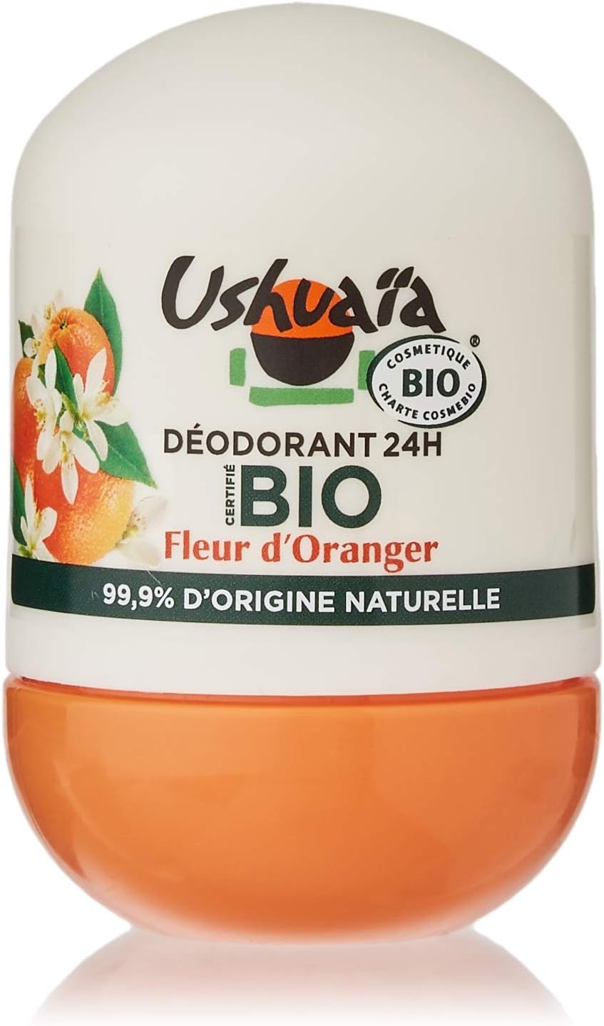 Ushuaïa Déodorant Bille 24H Certifié Bio à la Fleur d'Oranger - 50 ml