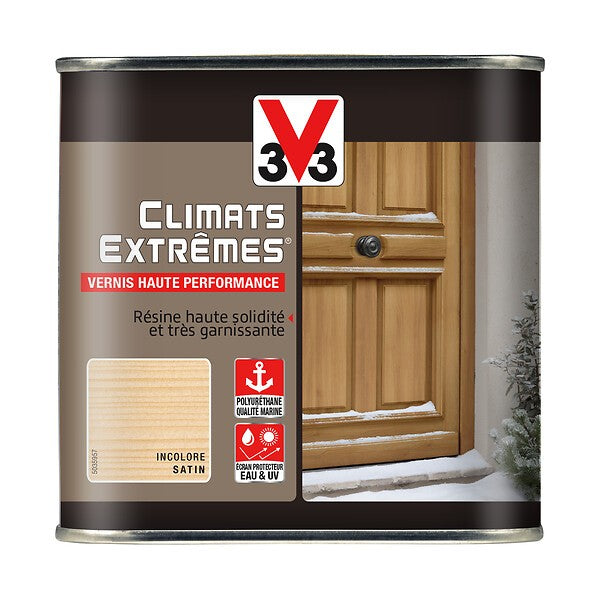 V33 - Vernis Climats Extrêmes Satin Incolore Pot 0.5l